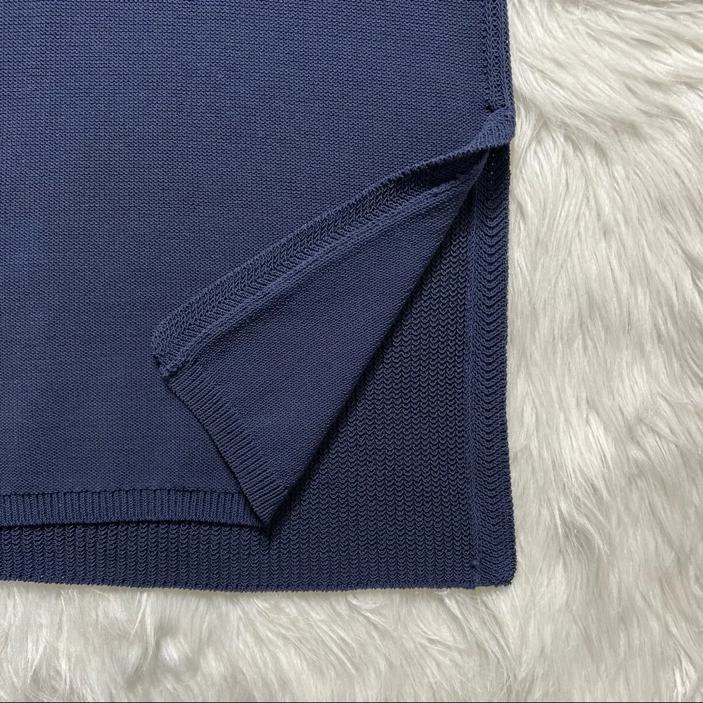 SOLD-Athleta Navy Blue Sleeveless Crochet Knit Long Tunic Top - Picture 9 of 12